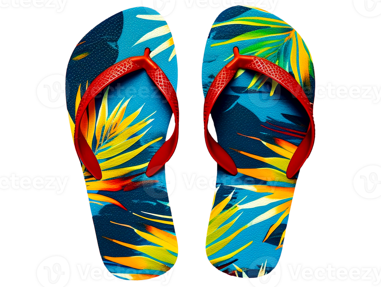 A pair of summer-themed flip flops png