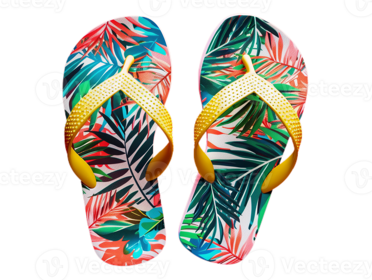 A pair of summer-themed flip flops png
