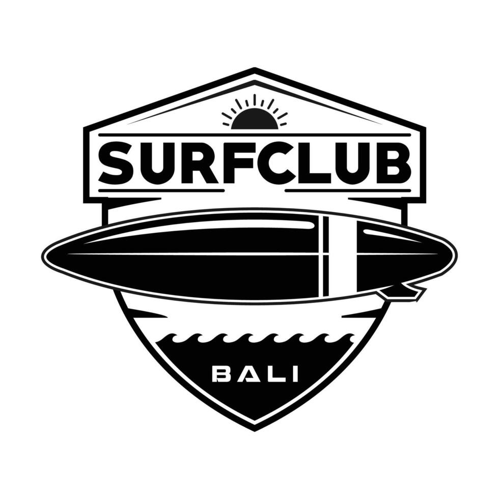 Surfing Emblems Logo. Surf Club or shop Logo Design Inspiration vector