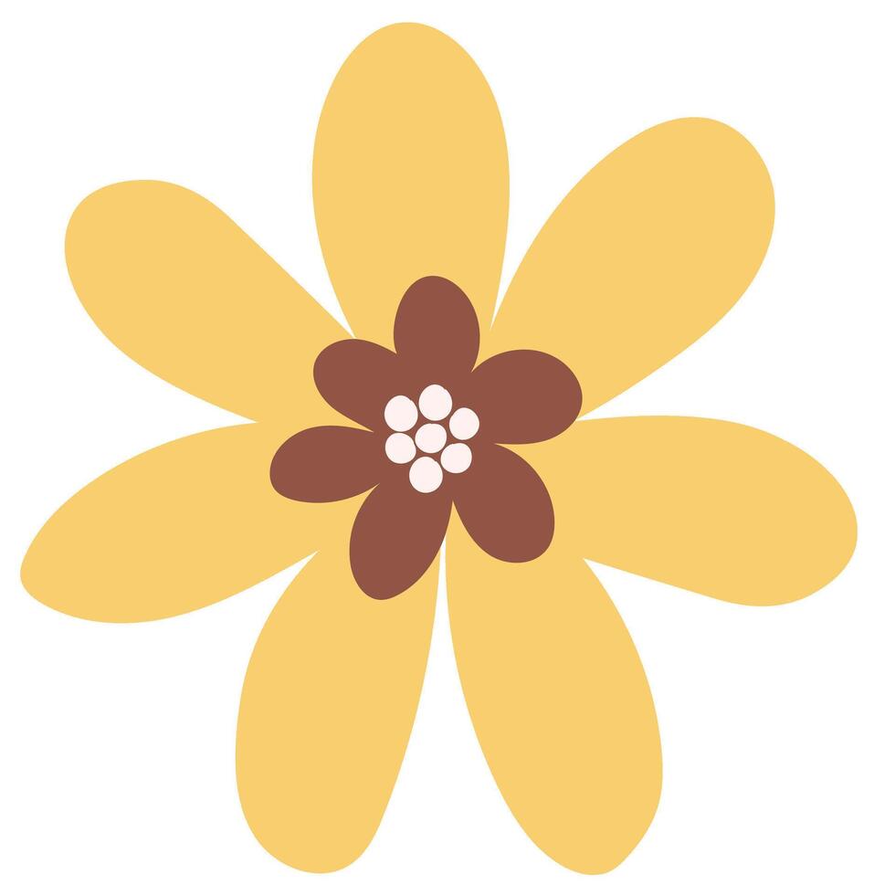 Hand drawn simple flower vector