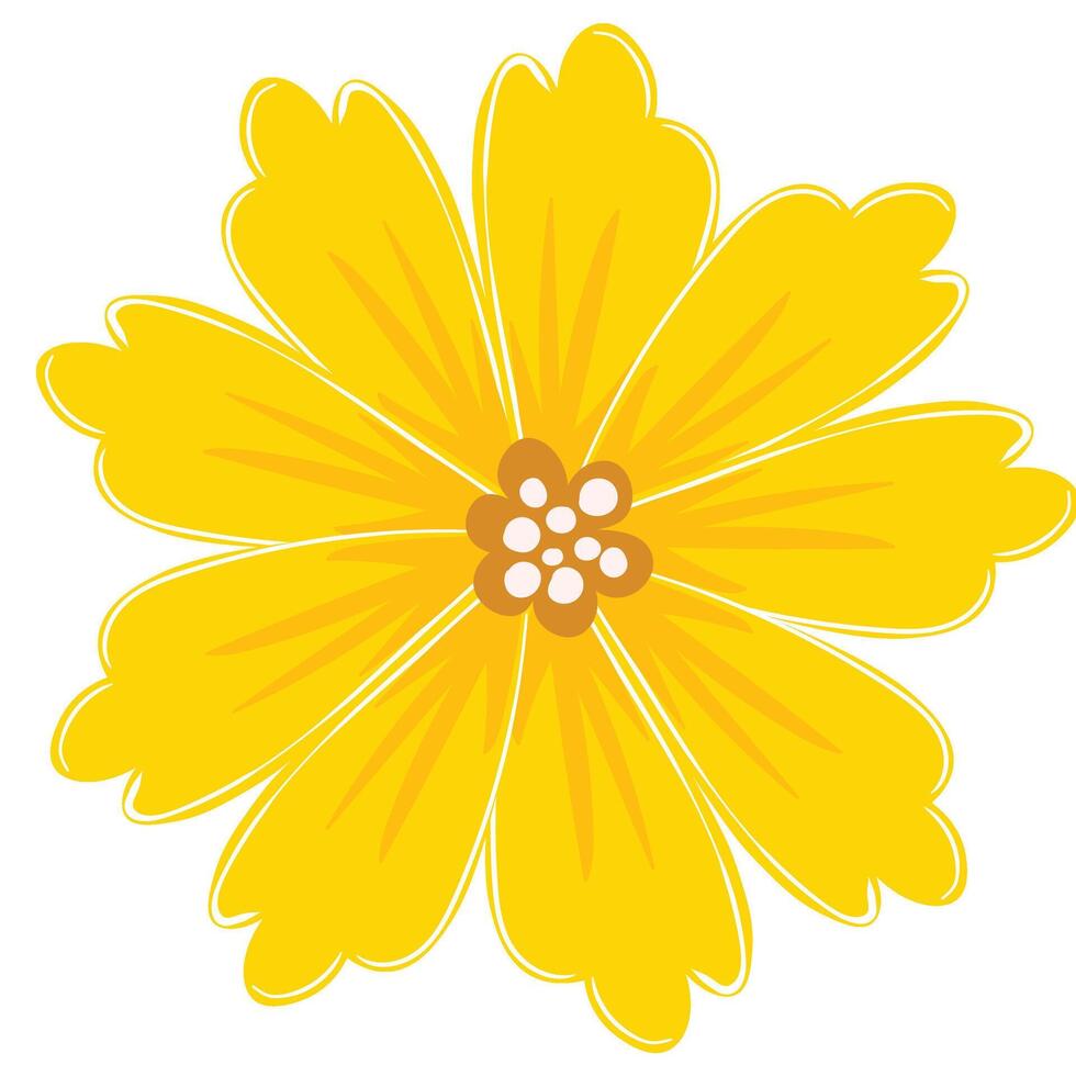 Hand drawn simple flower vector