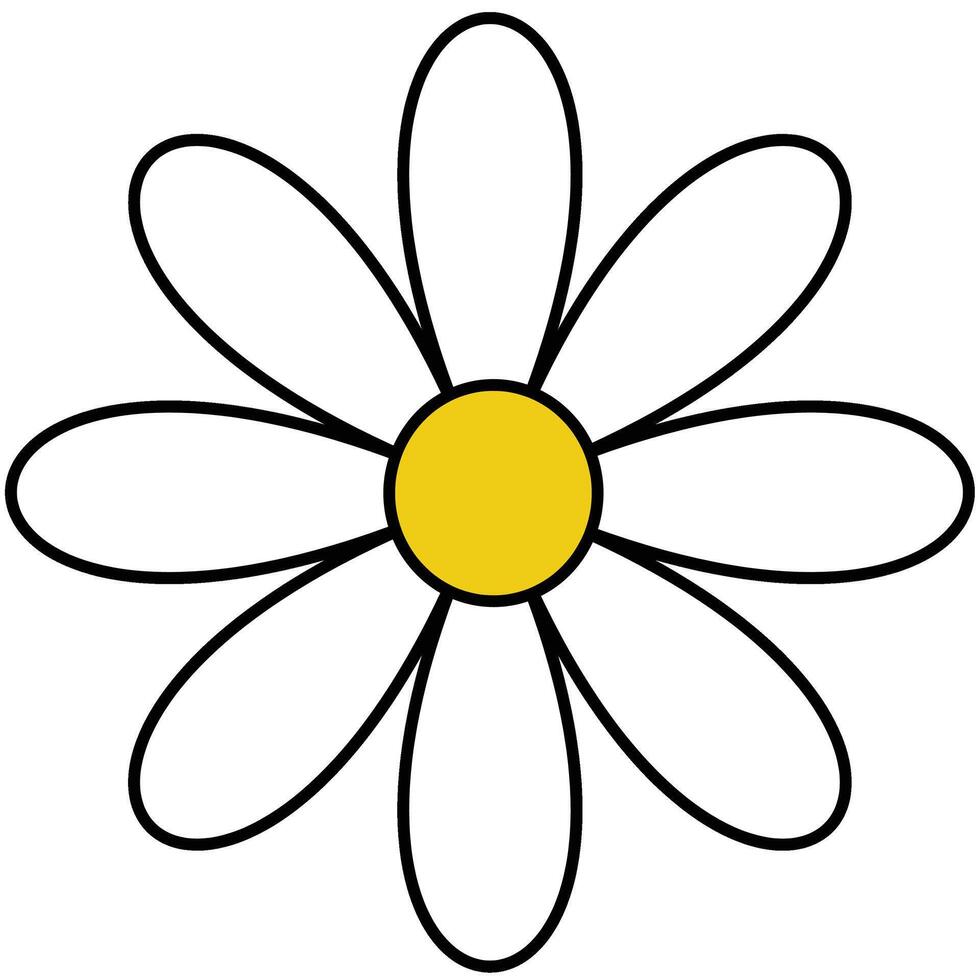 Hand drawn simple flower vector