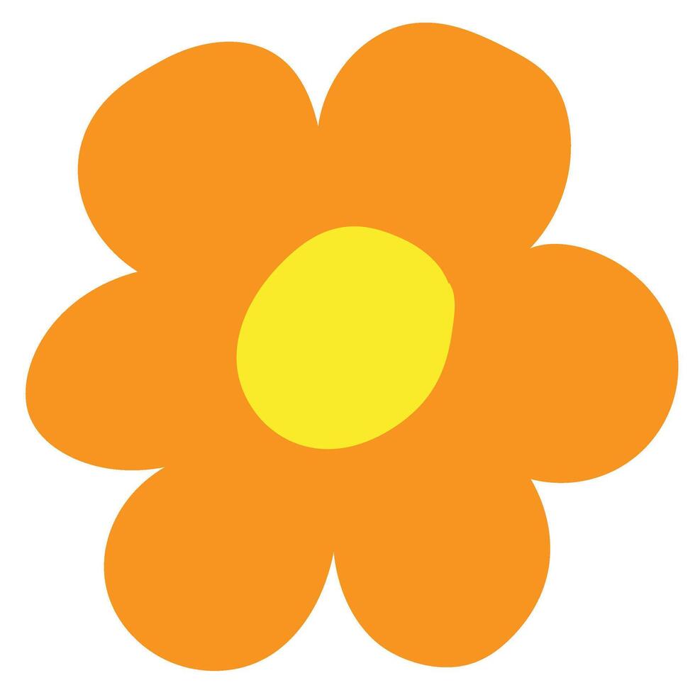 Hand drawn simple flower vector