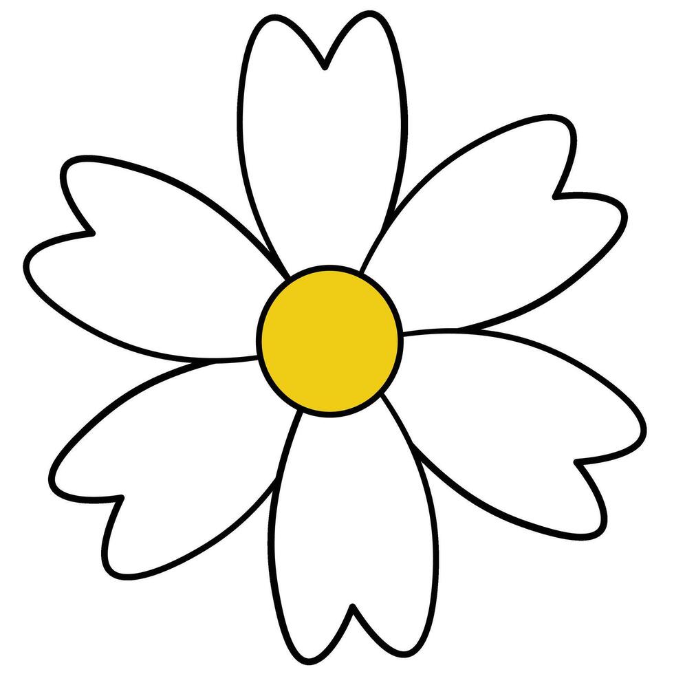 Hand drawn simple flower vector