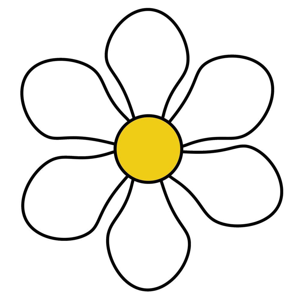 Hand drawn simple flower vector