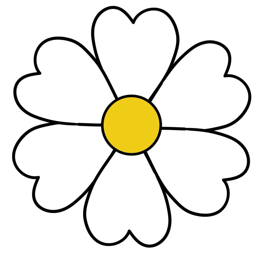 Hand drawn simple flower vector