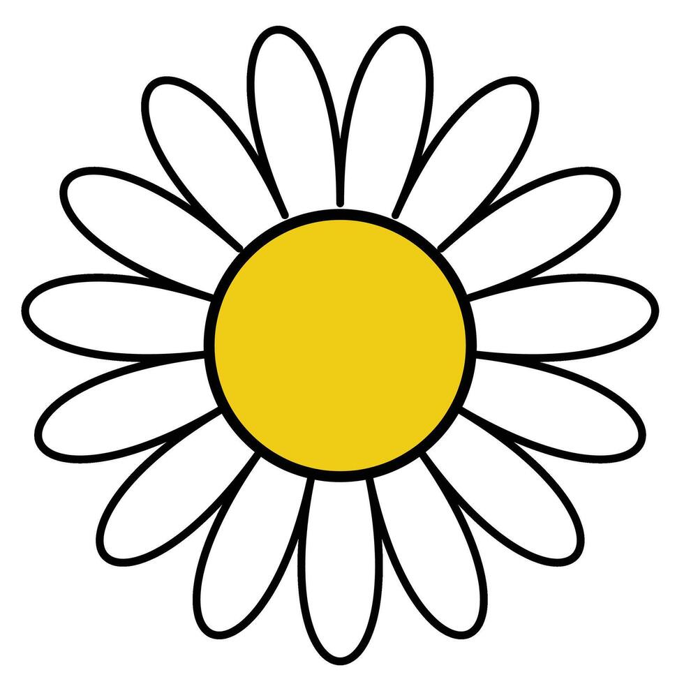 Hand drawn simple flower vector