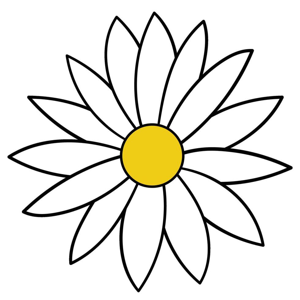 Hand drawn simple flower vector