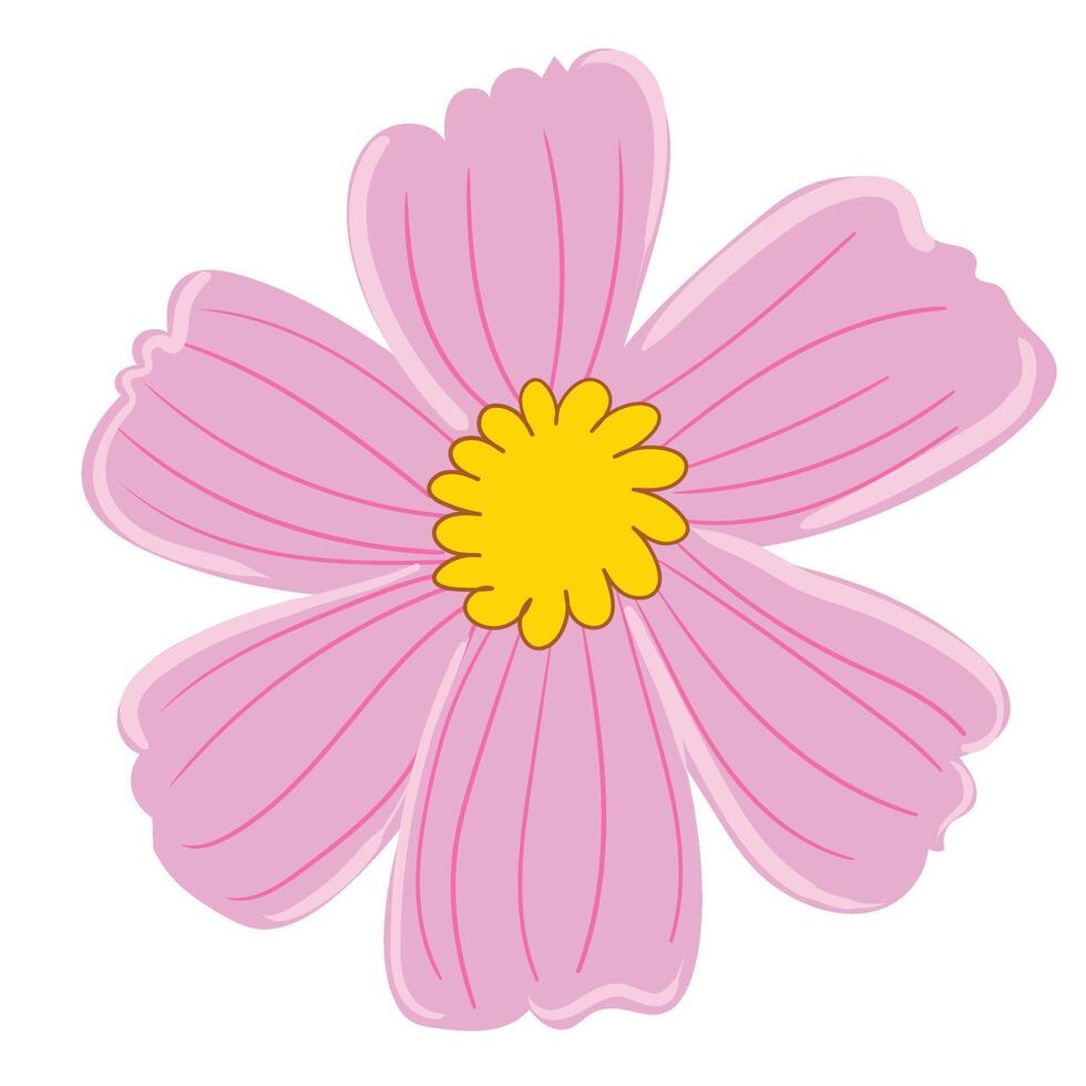 Hand drawn simple flower vector