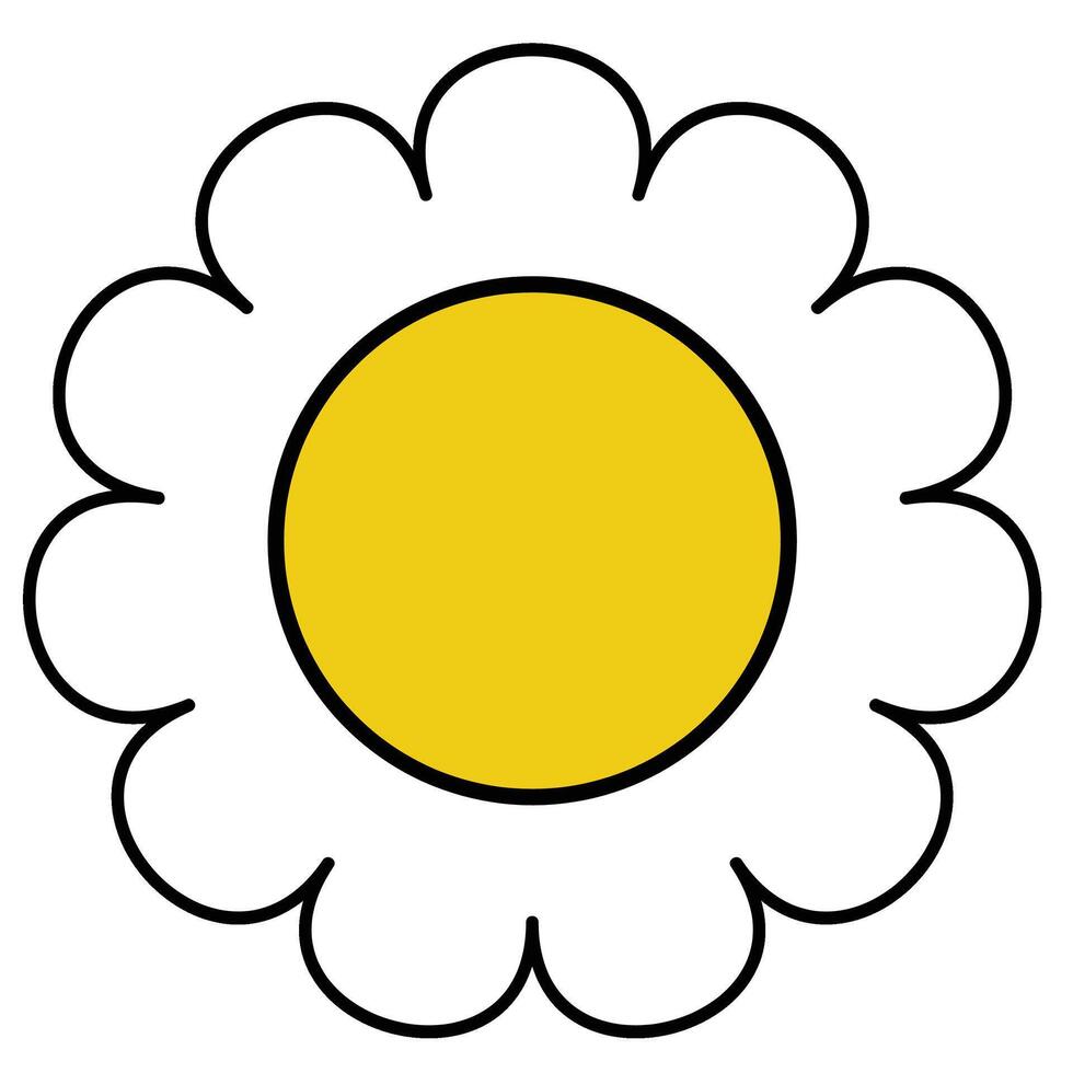 Hand drawn simple flower vector