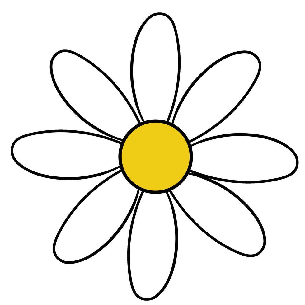 Hand drawn simple flower vector