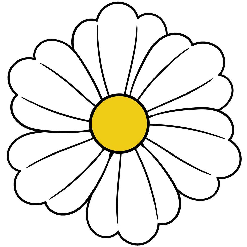 Hand drawn simple flower vector