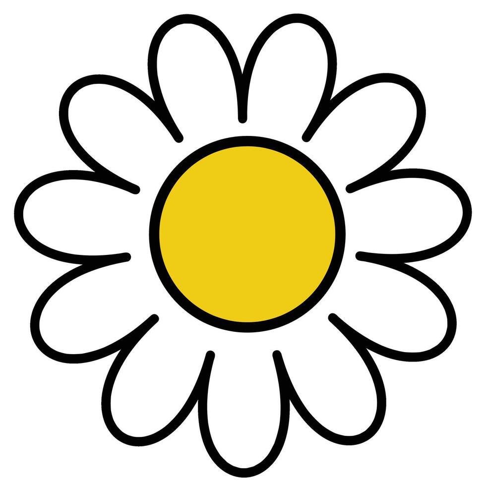 Hand drawn simple flower vector