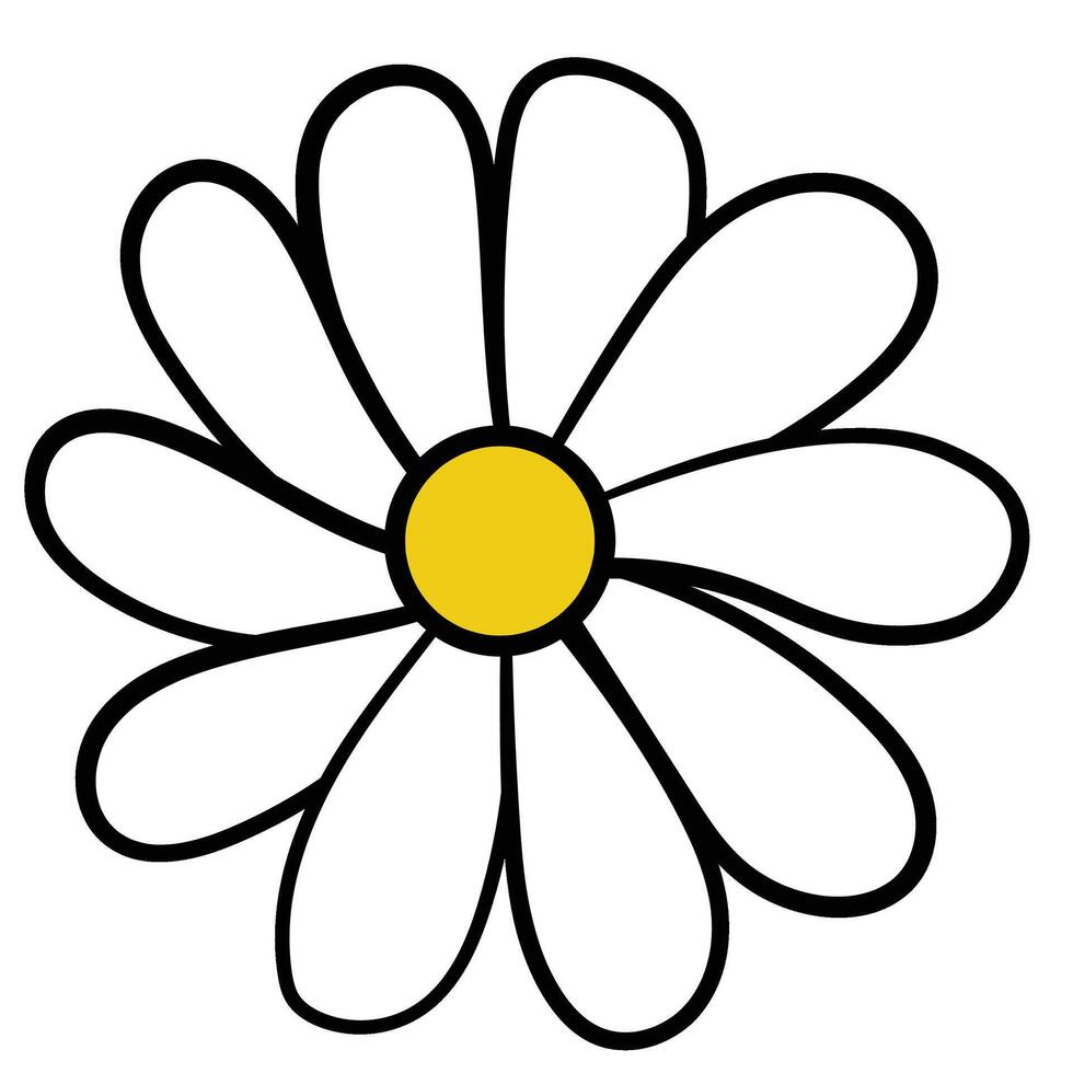 Hand drawn simple flower vector