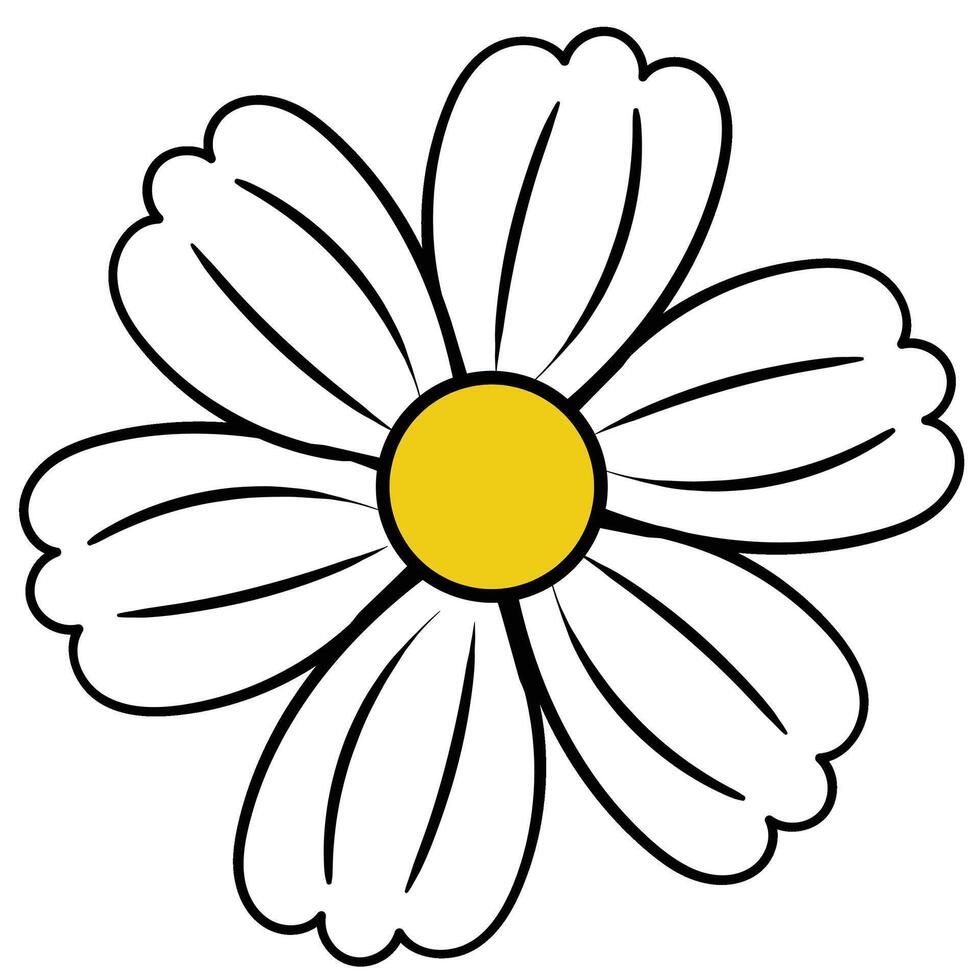 Hand drawn simple flower vector