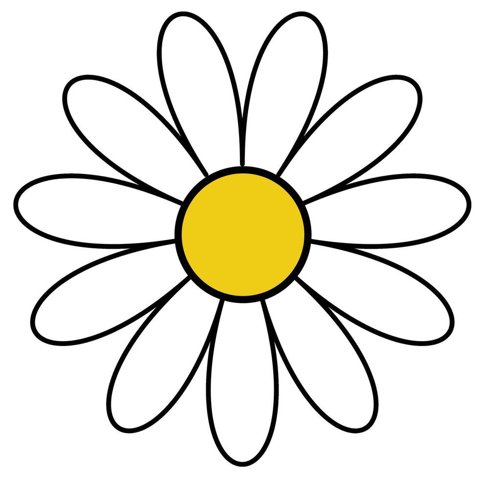 Hand drawn simple flower vector