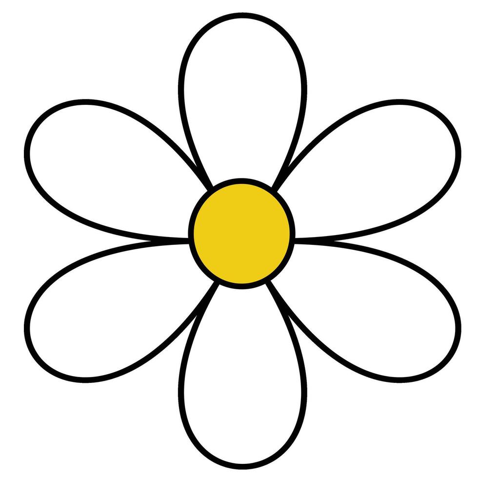 Hand drawn simple flower vector