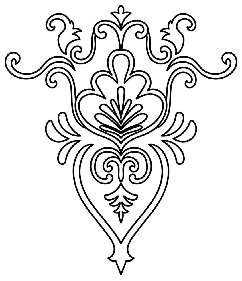 Graphic elements abstract black lines For assembling fabric patterns and producing carpets vector