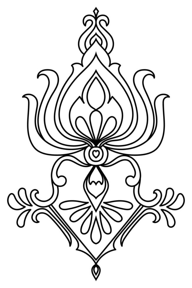 Graphic elements abstract black lines For assembling fabric patterns and producing carpets vector