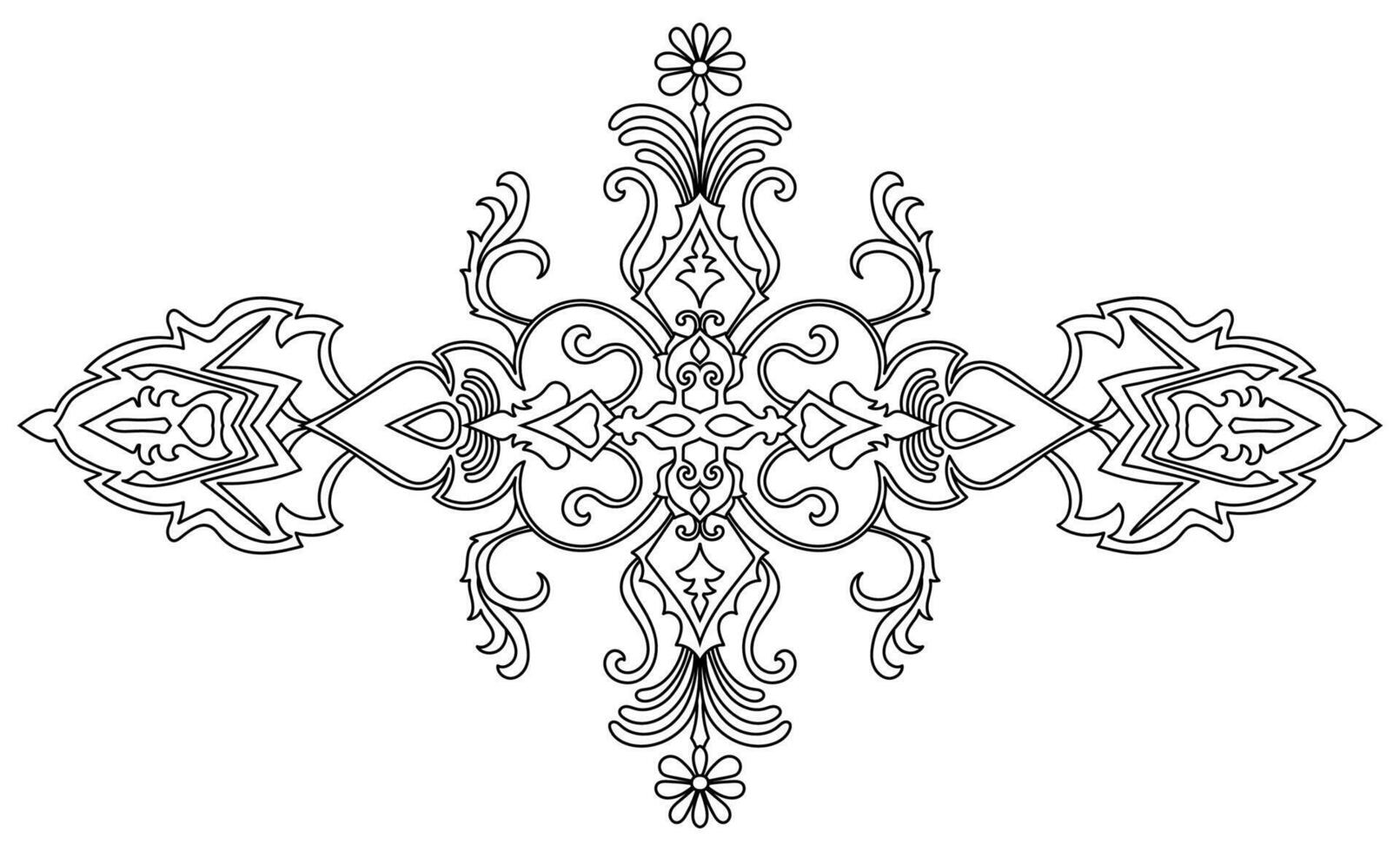 Graphic elements abstract black lines For assembling fabric patterns and producing carpets vector