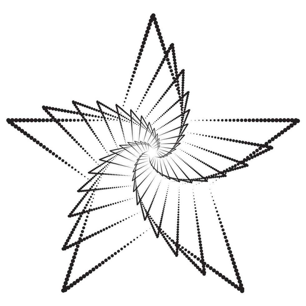 Dots form a star. black on white Decorative graphic elements vector