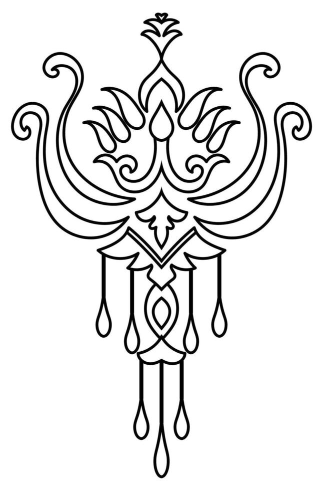 Graphic elements abstract black lines For assembling fabric patterns and producing carpets vector