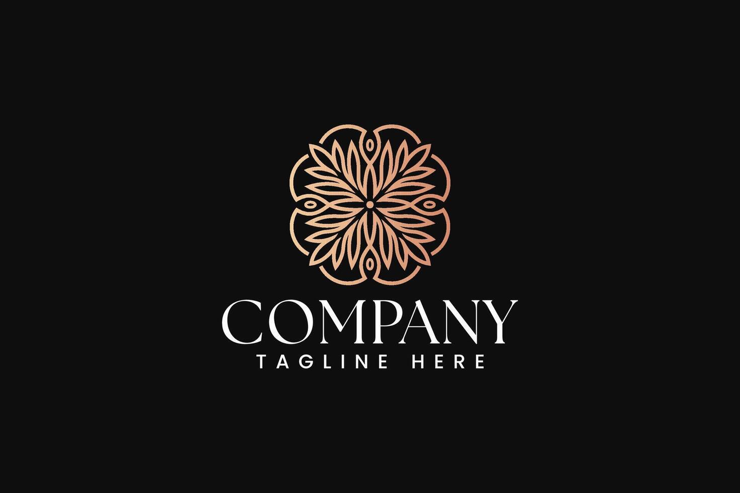 beauty leaves and floral ornament abstract logo design for fashion boutique florist business vector