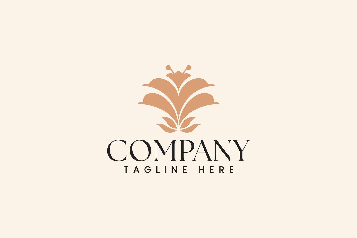 beauty tulip flower and leaf modern logo design for fashion boutique florist vector
