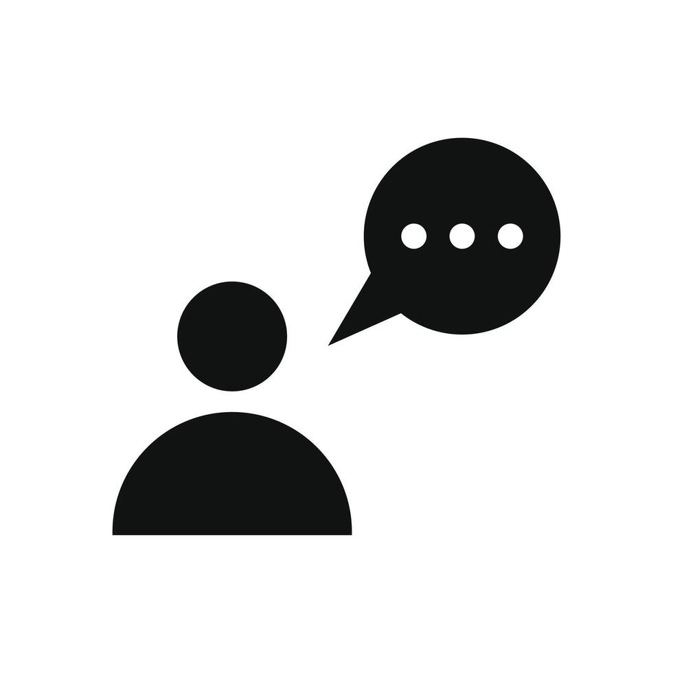 dialog person icon with speech bubble vector