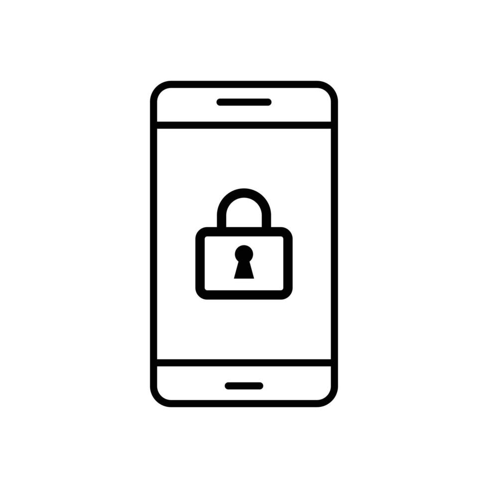smartphone security icon lock and key design concept vector