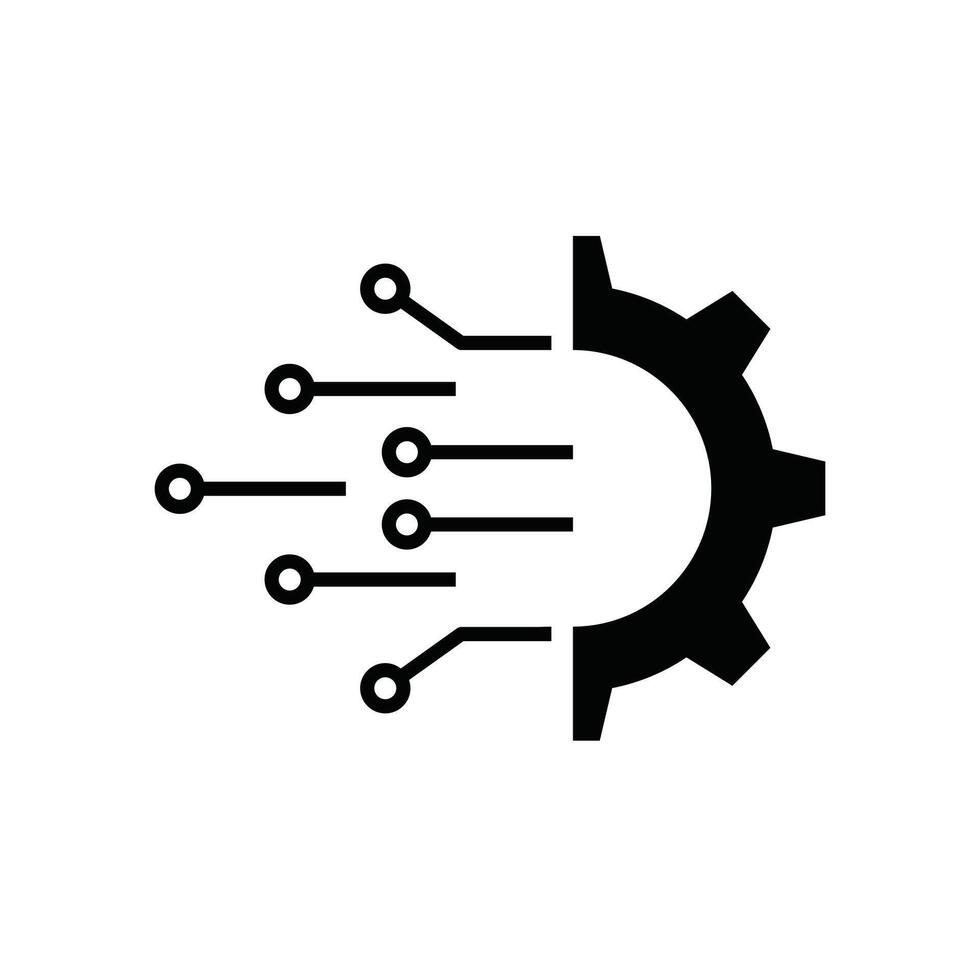 digital technology icon design on white background vector