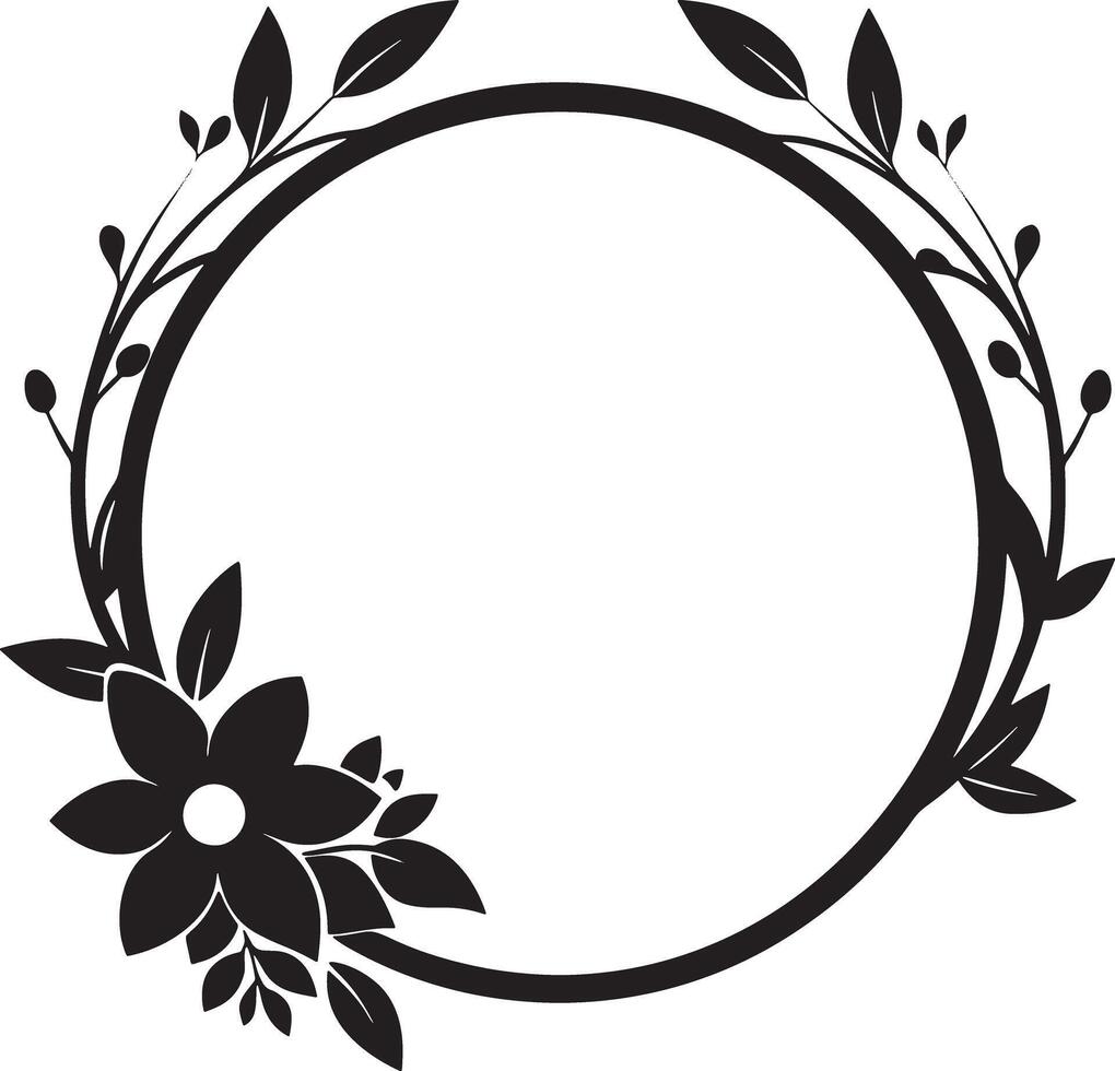 abstract circle frame flower silhouette illustration vector
