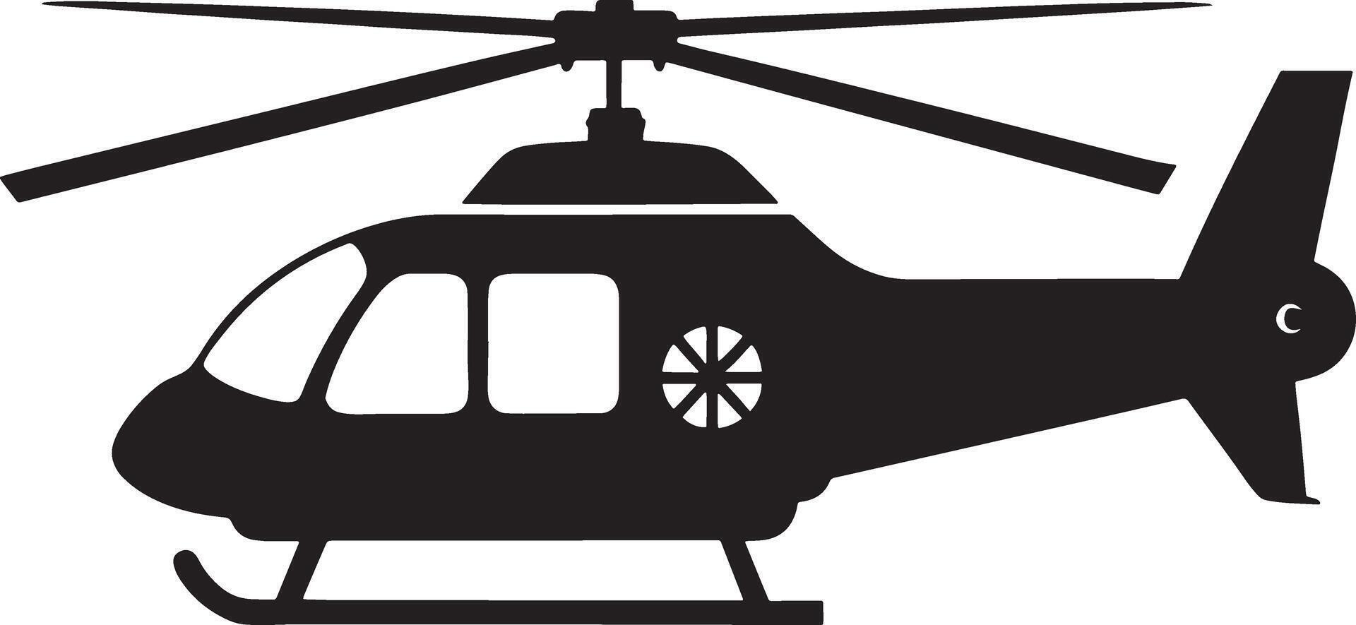 helicopter illustration black and white vector