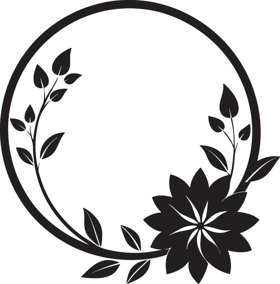 abstract circle frame flower silhouette illustration vector