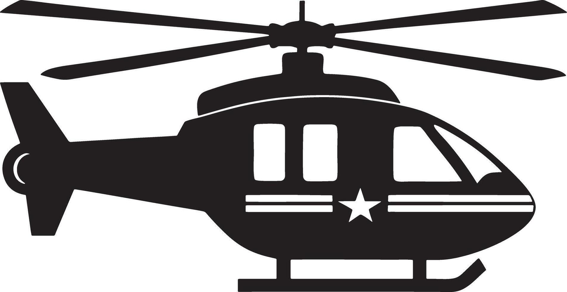 helicopter illustration black and white vector
