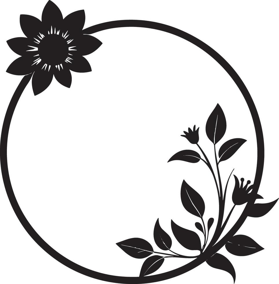 abstract circle frame flower silhouette illustration vector