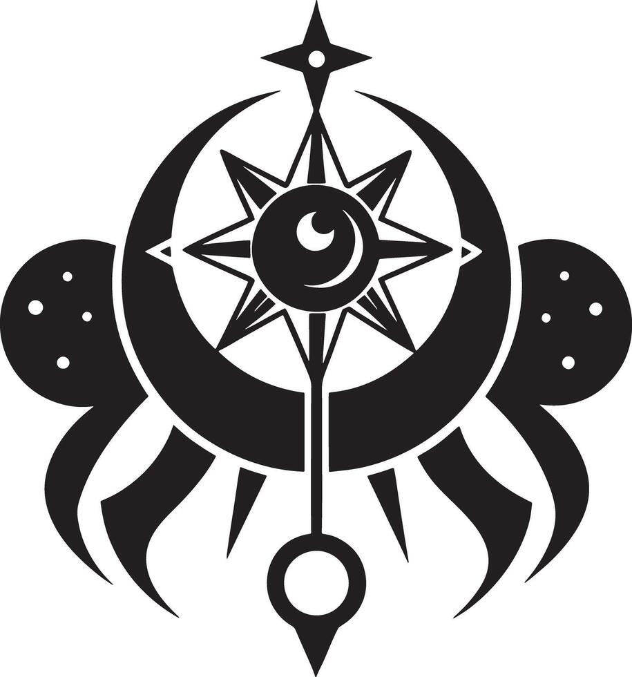 Celestial Glyph Silhouette On White Background vector