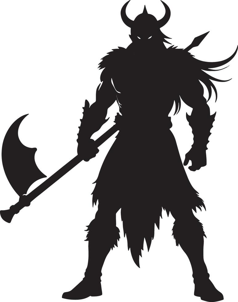 viking with a sword illustration black and white vector