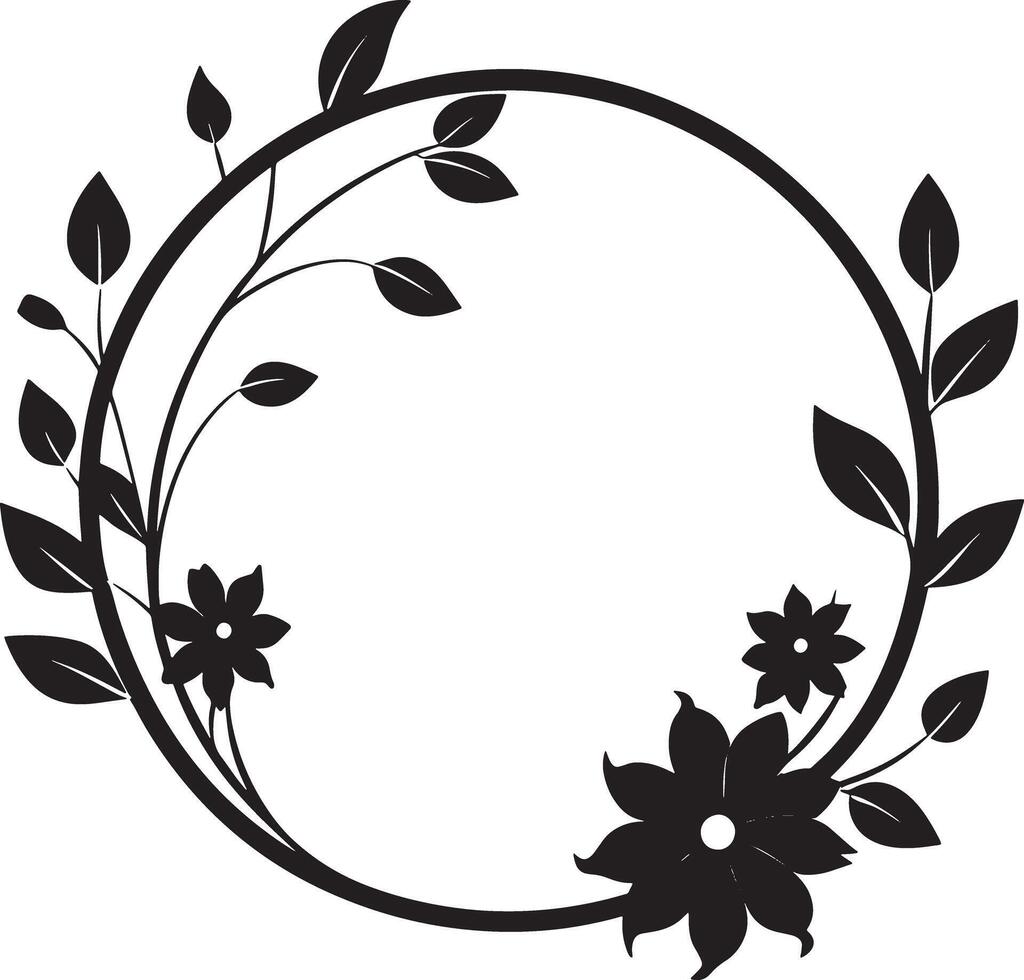 abstract circle frame flower silhouette illustration vector