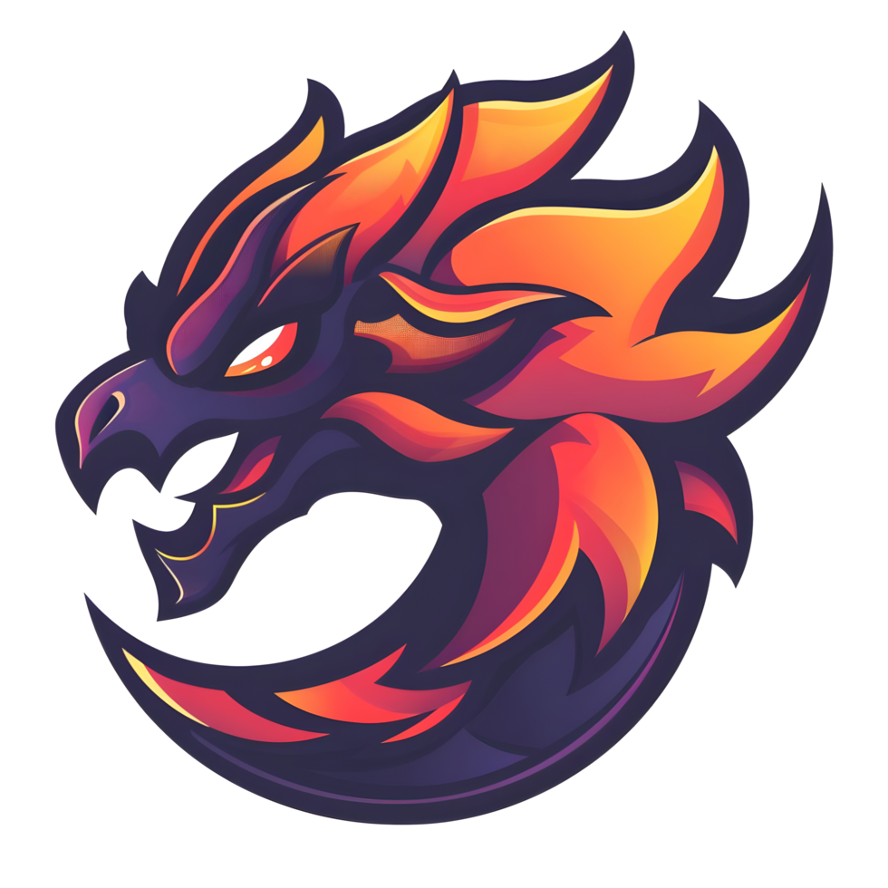 Esports logo simple dragon, transparent background png