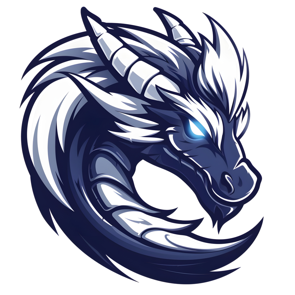 Esports logo simple dragon, transparent background png