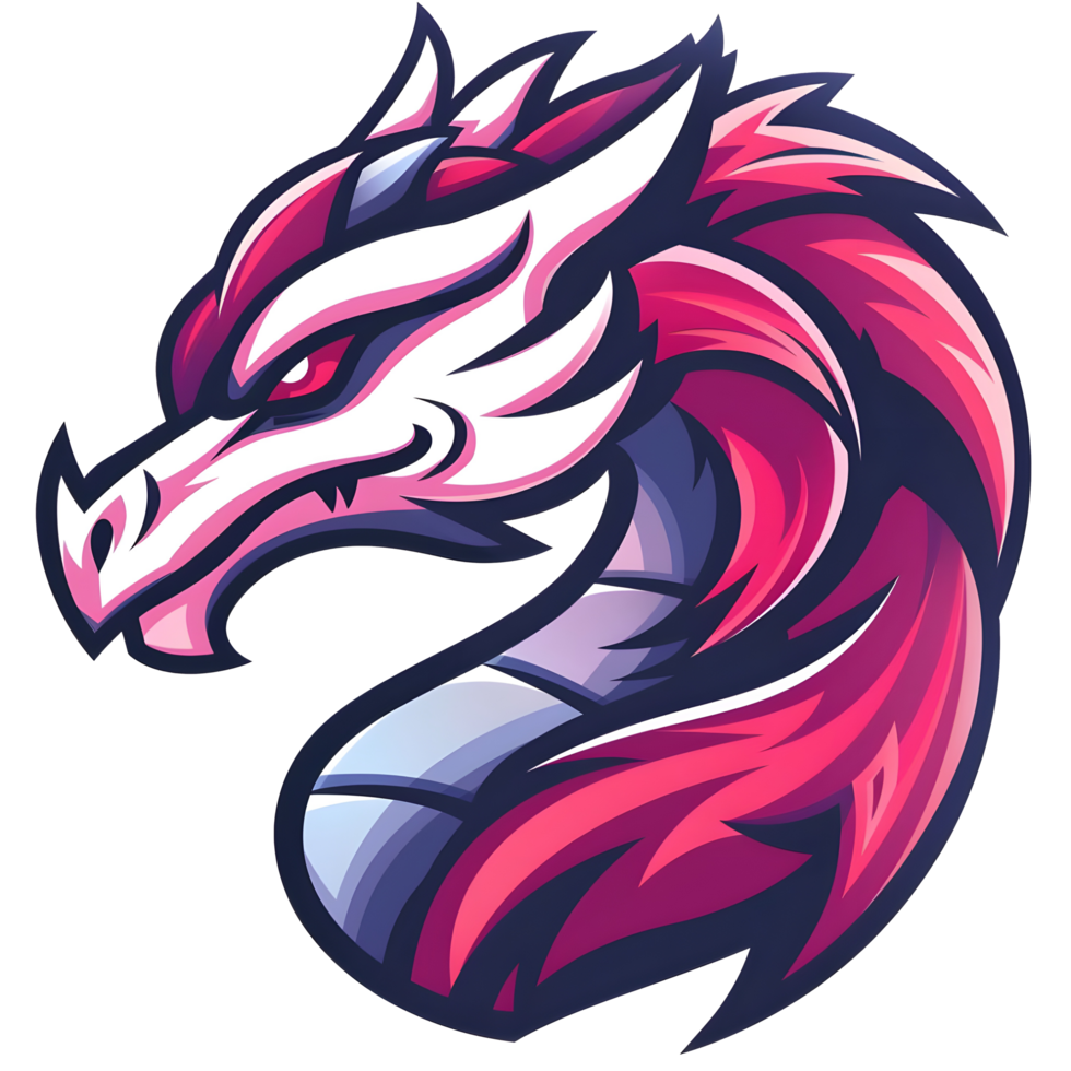 Esports logo simple dragon, transparent background png