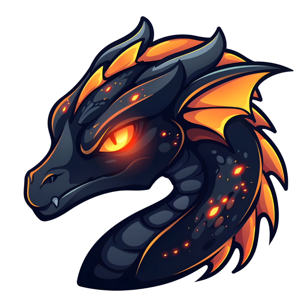 Esports logo simple dragon, transparent background png