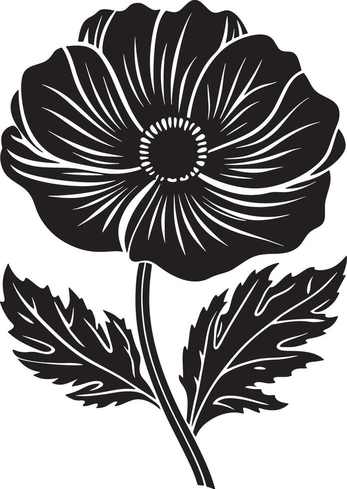 hand drawn flower illustration black and white vector
