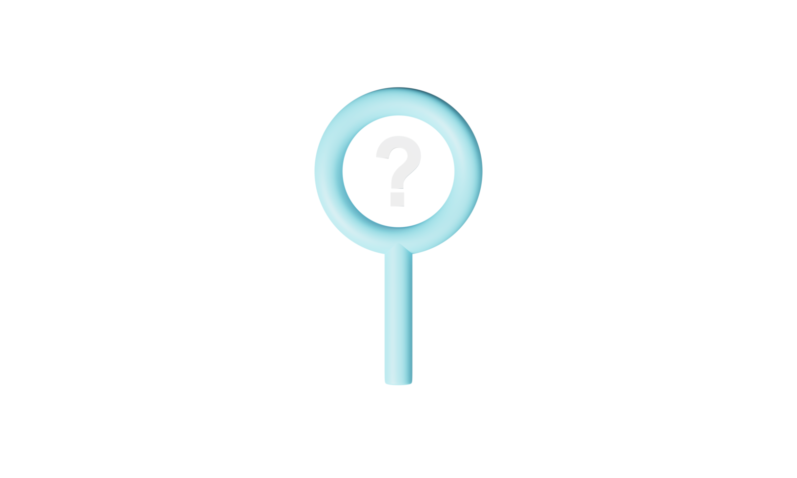 minimal cute Innovative illustration 3d rendering loupe icon search isolated. Creative banner search for answer to question mark. modern design magnifying glass logo for Zoom Tool blue png