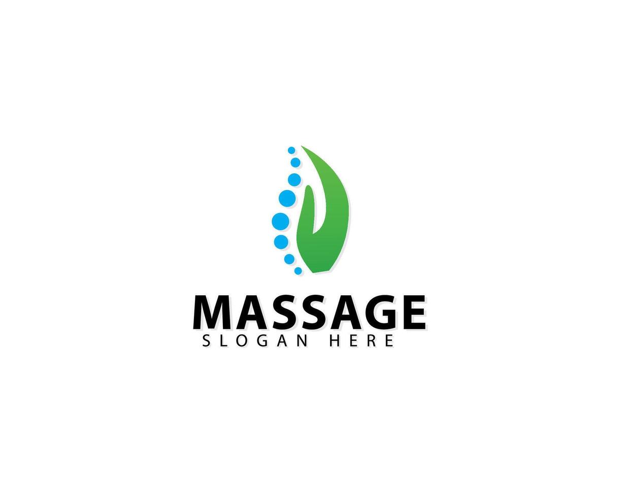 Massage logo design with hand creative abstract concept vector