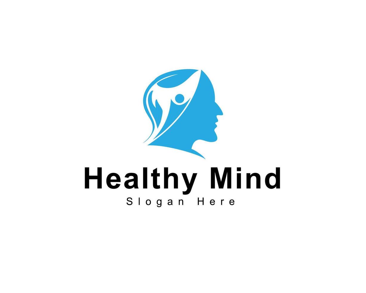 Health mind logo creative nature design concept psychology consulting vector