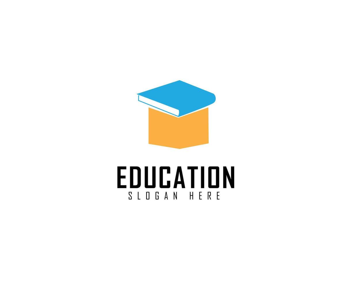 Artificial Intelligence with Book Paper Read Education School Logo Design Inspiration vector