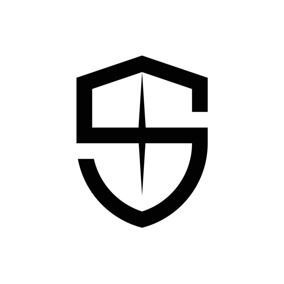 Shield Initial Letter S Security Guard Service Logo Design vector
