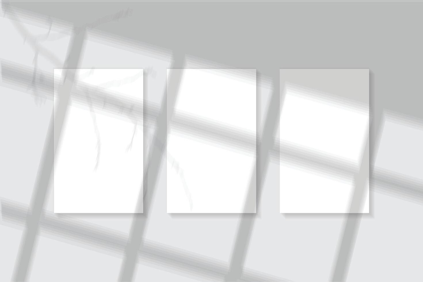 picture frame hanging on beige wall. Empty poster mockup for art display in sunlight. vector